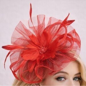 Elegant Red Fascinator